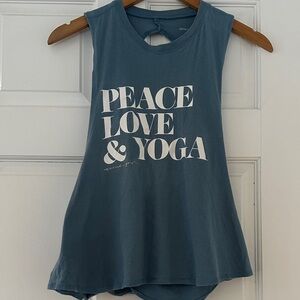 Spiritual Gangster Blue 'Peace Love & Yoga' Graphic Tank